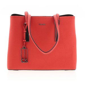 Calvin Klein bright red leather shoulder bag